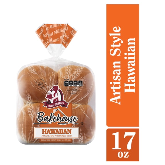 Aunt Millie's Bakehouse Artisan Style Hawaiian Hamburger Bun, 8 ct