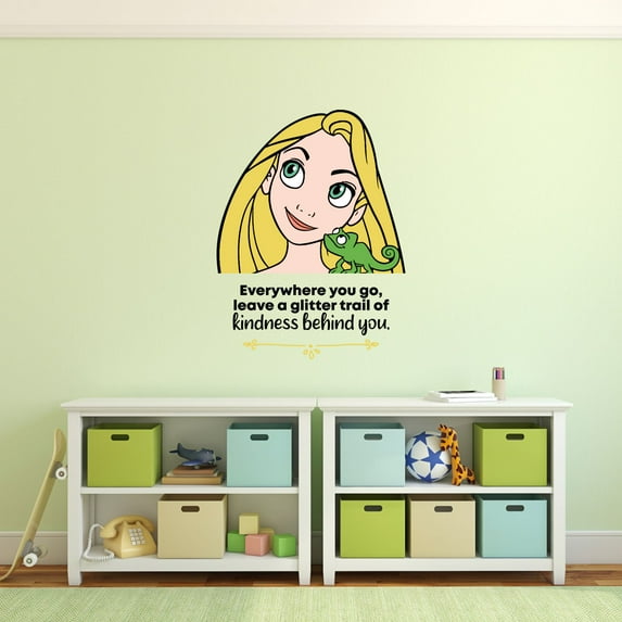 Kindness Tangled Rapunzel Quote Cartoon Quotes Decors Wall Sticker Art Design Decal for Girls Boys Kids Room Bedroom Nursery Kindergarten Home Decor Stickers Wall Art Vinyl Decoration (30x30 inch)