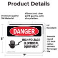 thumbnail image 2 of (2 Pack) High Voltage Electrical Equipment OSHA Danger Sign 7 Inch X 5 Inch Vinyl Label Decal Sticker Weather Resistant, UV Protected for Workplace, Business, and Construction Site,, 2 of 7