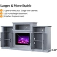 thumbnail image 4 of VINGLI Electric Fireplace Television Stand with Mantel, Gray, 85", 163.3 lbs, 4 of 9