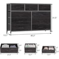 thumbnail image 2 of Black 10 Drawer Dresser,TV Stand Entertainment Center Fabric Storage Dressers Drawers for Bedroom, Hallway, Nursery, Closets, Steel Frame, Wood Top, 2 of 8