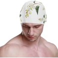 thumbnail image 2 of Wekity Swimming Cap Snowberry and Bird Chickadee Berries Unisex Adult Wekity Polyester, 2 of 4