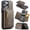 Coffee, variant on 2 in 1 Detachable Back Cover Compatible with iPhone 16e, Wallet Case with Zipper Card Holder RFID BLOCKING Premium PU Leather Pocket Phone Cases for iPhone 16e, Coffee