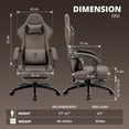 thumbnail image 2 of GOOSEA Ergonomic Gaming Chair with Massage Lumbar Support and Footrest — PU Leather Reclining Computer Desk Chair with Pocket Spring Cushion for Adults, Big and Tall Game Chair, Brown, 2 of 7