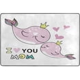 thumbnail image 4 of SKYSONIC 36x24in Pink Whales Mothers Day Area Rug, I Love You Mom Non-Slip Floor Carpet for Indoor Living Dining Room Bedroom, 4 of 7