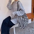 thumbnail image 6 of SUSHANG Striped Bag Big Canvas Tote Bag for Women Summer Beach Classical Fabric Soft Large Handbag Female Large Casual top Handle Bag, 6 of 9