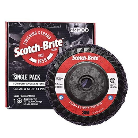 

Scotch-Brite Clean and Strip XT Pro Disc - Rust and Paint Stripping Disc - 4.5â€ diam. x 5/8-11 Quick Change Thread - Extra Coarse Silicon Carbide - Pack of 1