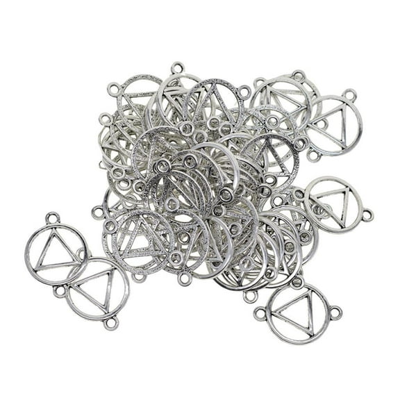 50 Pieces Alloy Charms Round Triangle Making Charms -
