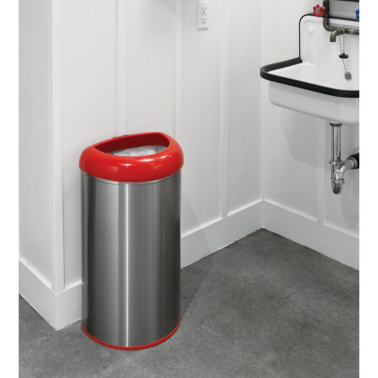 Nine Stars 13.2-Gal. Stainless Steel Open Top Trash Can - Red