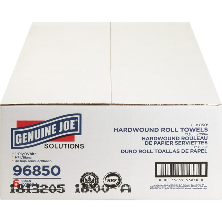 Genuine Joe Solutions Hardwound Paper Towels - 1 Ply - 7 Genuine Joe Solutions Hardwound Paper Towels - 1 Ply - 7
