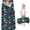 Colorful Dinosaurs Plant Dark Blue Pattern, variant on Colorful Dinosaurs Plant Dark Blue Pattern Teens Toddler Nap Mat with Pillow, Sleeping Mat Bag for Preschool Daycare 59"x22"