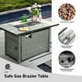thumbnail image 3 of Ovios Outdoor Wicker Propane Fire Pit Table 42-Inch 50,000 BTU Flame Gas Fire Pits for Patio with Waterproof Cover & Lid Rectangle, 3 of 5