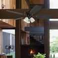 thumbnail image 4 of Prominence Home Marston 52" Oil Rubbed Bronce Ceiling Fan with 5 Blades, 3 Arm Textured Glass Light Kit & Pull Chains, 4 of 8