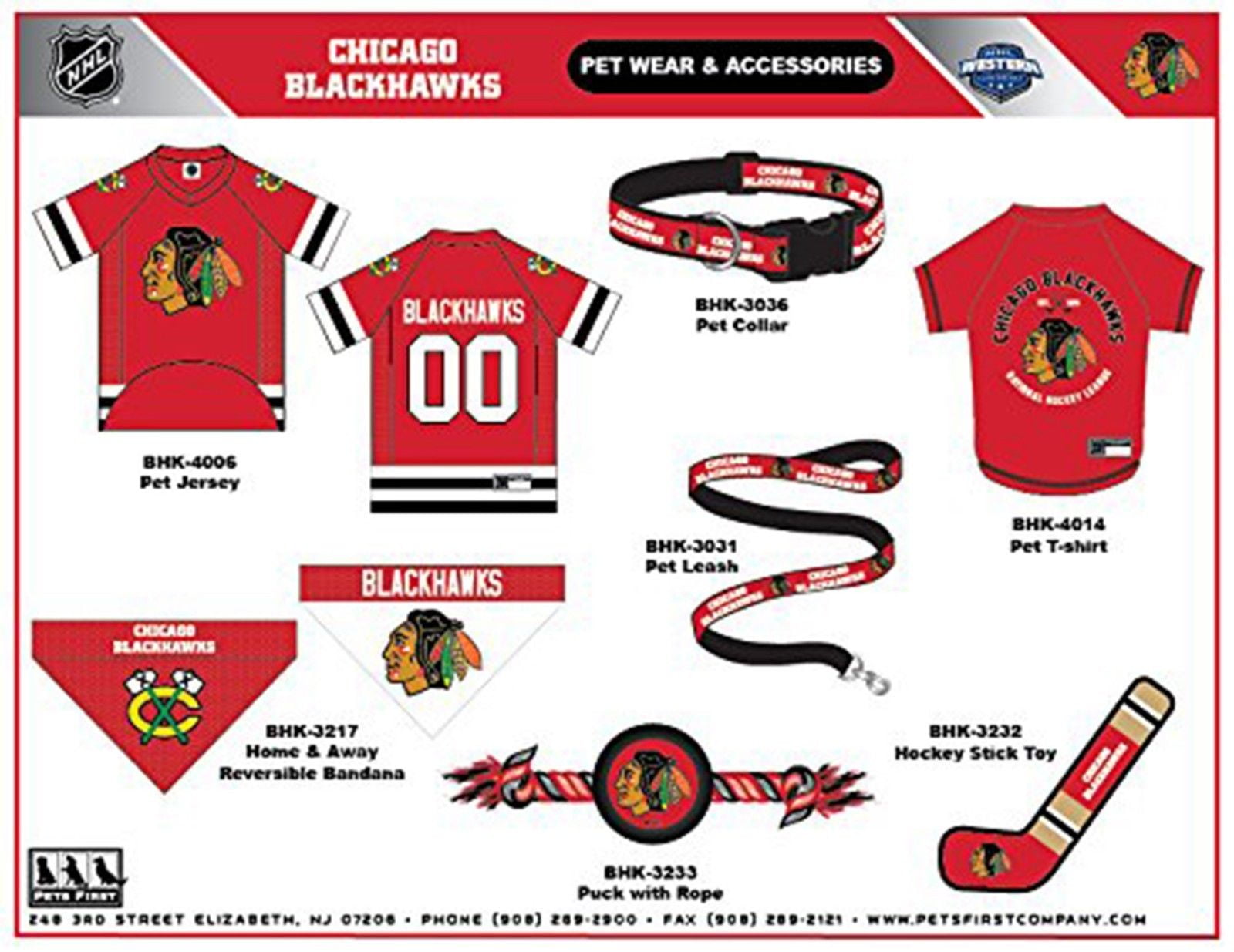 Pets First NHL Chicago Blackhawks Hockey Stick Toy for Dogs & Cats - Heavy-Duty, Durable Dog Toy with Squeaker