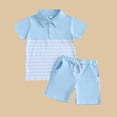 thumbnail image 3 of Fancifize Kids 2 Piece Shorts Set Short Sleeve Henley Tee and Shorts with Pockets Soft Breathable Summer Loungewear for Boys, 3 of 5