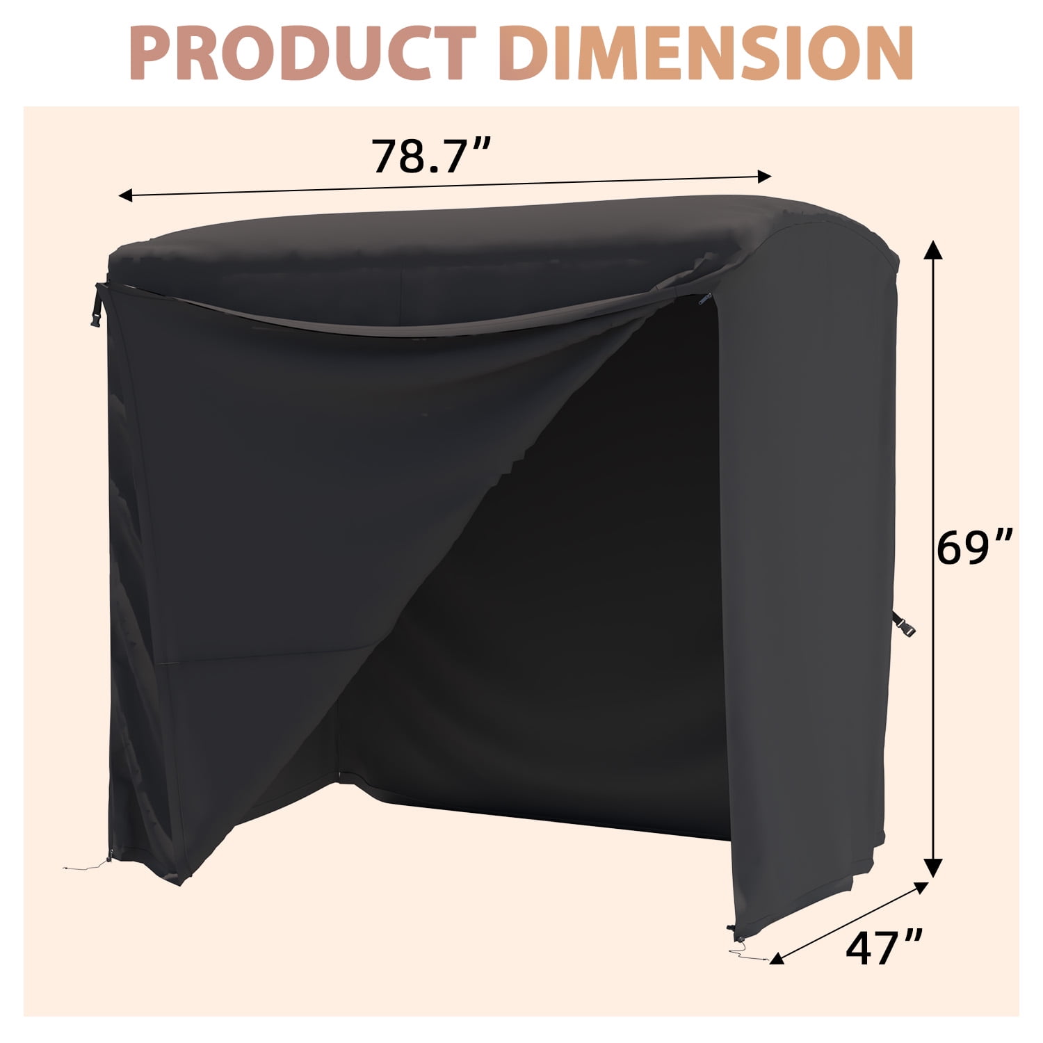 YODOLLA Outdoor Swing Cover 3 Seater Waterproof Swing Cover Outdoor Furniture Covers Patio Porch Swing Covers, Black