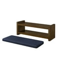 thumbnail image 5 of 47" Modern Transitional Storage Bench with Shoe Rack & Removable Cushion - Multi-functional Bedroom/Living Room Seating with Compact Lower Shelf - Navy Blue, 5 of 7