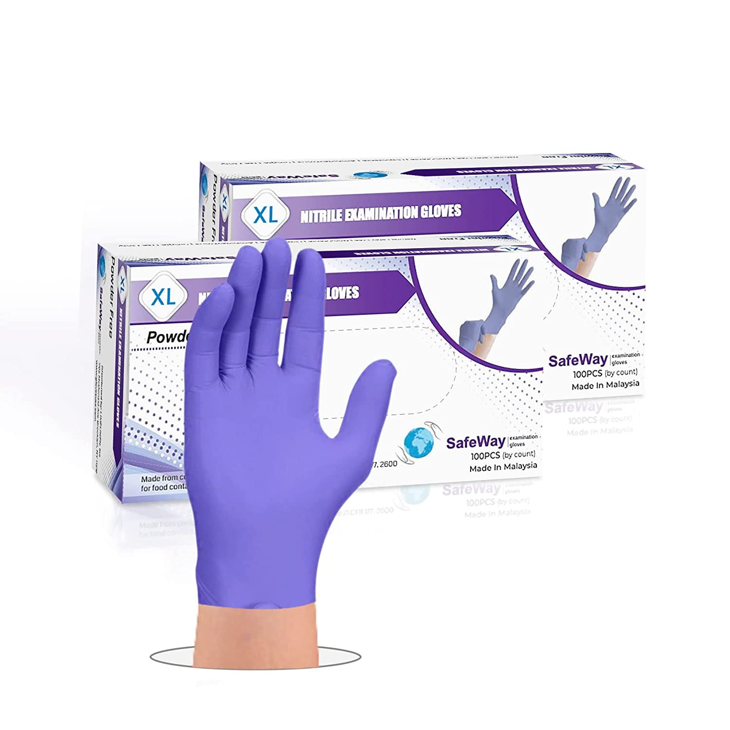 SafeWay Premium Nitrile Disposable Exam Gloves, Small, 200/Box