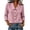 Pink, variant on VBVC Women's Cotton-Linen Button Down Blouse , Ladies' Peter Pan Collar 3/4 Sleeve Top , Office Work Summer Shirts For Women,Beige,S-2XL