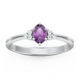 thumbnail image 2 of Birthstone Oval Ring with Shoulder Accents - Amethyst (February), 2 of 5