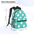 thumbnail image 2 of Honeii Teal Turquoise And White Polka Dot Print School Backpack,Casual Lightweight Travel Rucksack Daypack,Backpacks for College High, 2 of 6