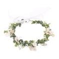 thumbnail image 1 of EeaseCA Bride Wreath Flocking Bride Headband Floral Bride Crown Decorative Bride Headdress, 1 of 7