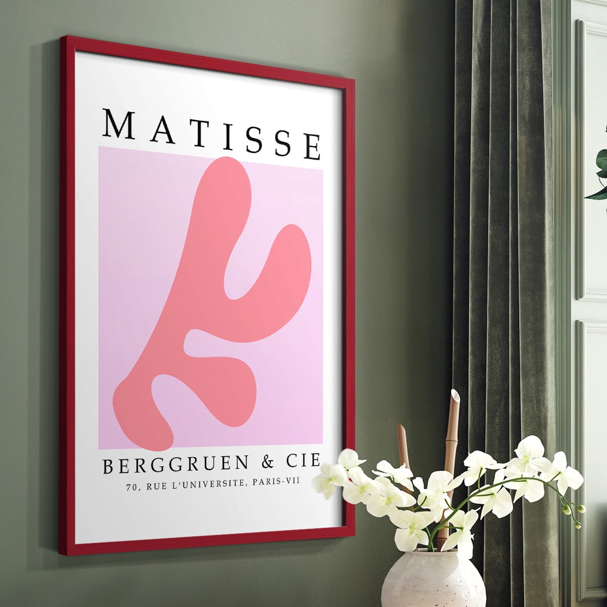 Matisse CCCLIII in Red Solid Wood 16 x 20 Framed Print