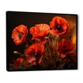 thumbnail image 2 of Designart "Red Poppies landscape III" Floral Floater Framed Wall Art Print, 2 of 7
