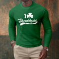 thumbnail image 2 of IWRICH St. Patrick's Day T Shirts for Men Long Sleeve Cute Graphic Shamrock Pullover Tops Cozy Crewneck Tees 03-Green XL, 2 of 4