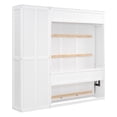 thumbnail image 6 of Full Foldable Murphy Bed with Flexible Slats and 5-layer Cabinet, MDF Wall Bed for Living Room, Bedroom and Guests Room, White, 6 of 9