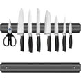 thumbnail image 1 of shiyou-15 Inch Magnetic Knife Holder Set of 2, Black Powerful Magnetic Knife Strip for Wall Mount, Space-Saving Magnetic Knife Rack with Screws for Kitchen Tools Utensils, 1 of 4
