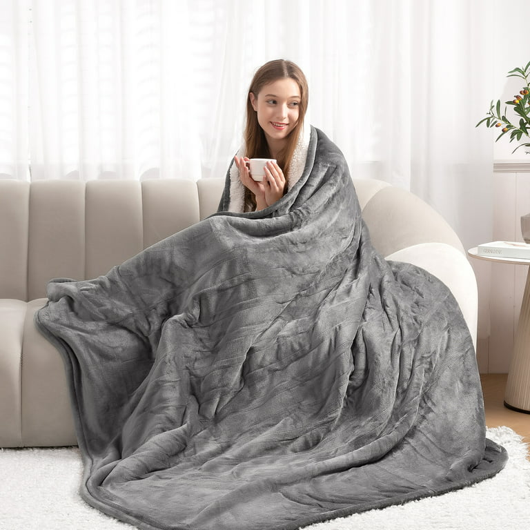 MARNUR Electric Blanket Full Size 72x84 Heated Blanket Flannel & Shu  Velveteen with 4 Heating Levels, 10H Auto-off, Machine Washable