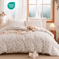 thumbnail image 2 of JOLUSERE Pink loyalty Floral Comforter Queen Sets, 3 Pieces Chic Botanical Pink White Floral Reversible Comforter for All Season, 2 of 11