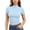 Sky Blue #018, variant on Women Fitted Short Sleeve Mock Neck T Shirt Stretchy Breathable Basic Top,3XL