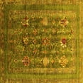 thumbnail image 1 of Ahgly Company Machine Washable Indoor Square Oriental Yellow Industrial Area Rugs, 5' Square, 1 of 4