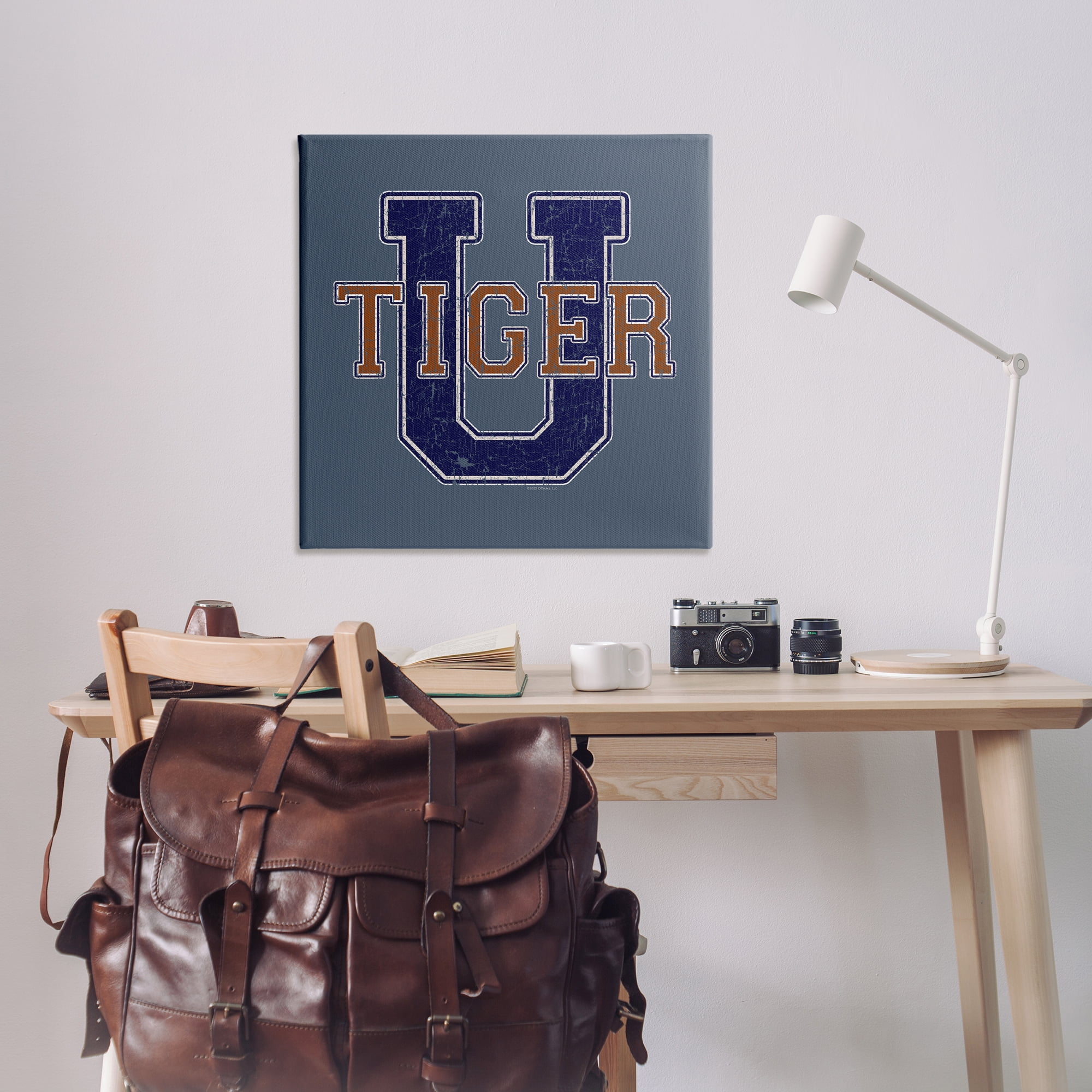 Stupell Industries Varsity Tiger U Vintage Novelty & Humor Painting Wrapped Canvas Art Print Wall Art, 36 x 36