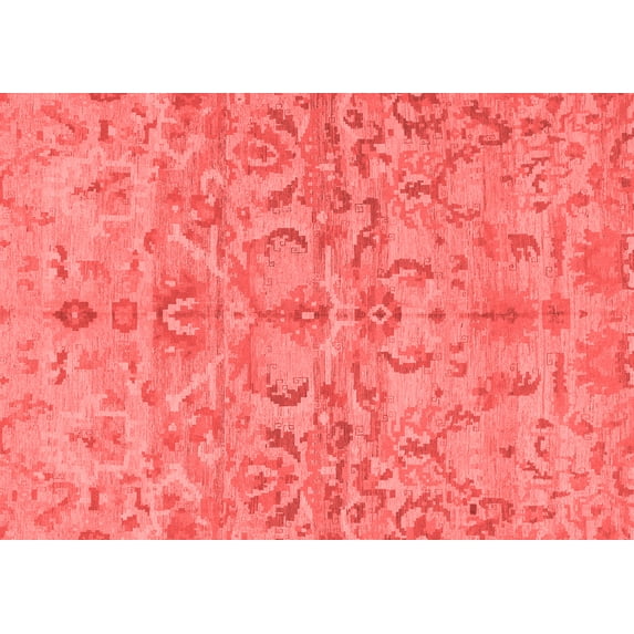 Ahgly Company Indoor Rectangle Abstract Red Modern Area Rugs, 2' x 5'