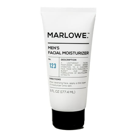 MARLOWE. No. 123 Men's Facial Moisturizer 6 oz | Lightweight Daily Face Lotion for Men | Best for Dry or Oily Skin | Made with Natural Ingredients & Anti-Aging (The Best Mens Moisturiser)