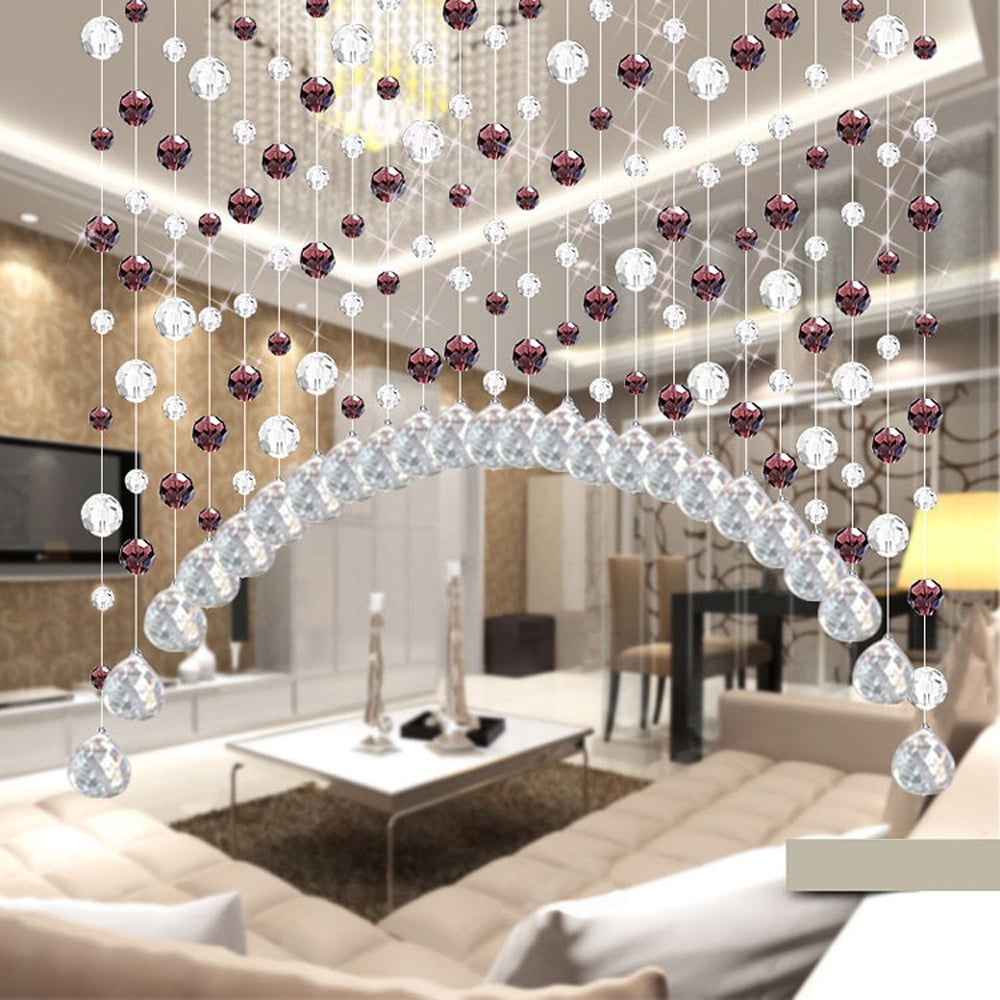 Crystal Glass Bead Curtain Luxury Living Bed Room Window Door Christmas Decor US 