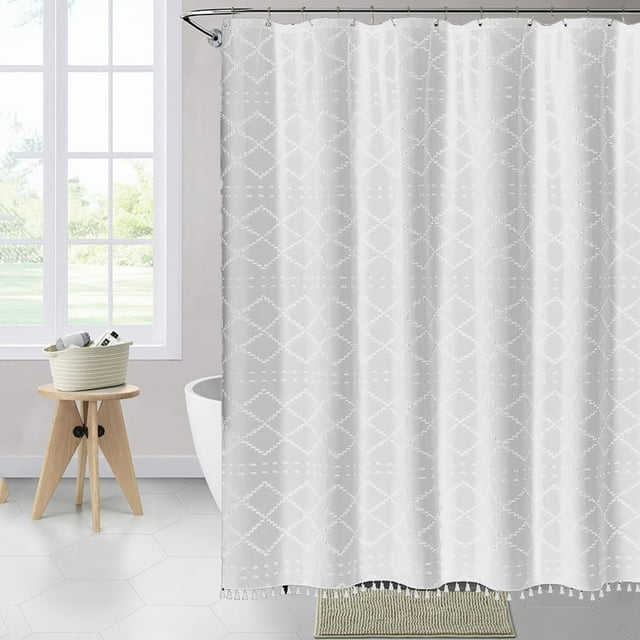 TIMIFIS Shower Curtain Bohemian Cut Flower Watertightness Shower Curtain Thickened Solid Color Shower Curtain Liner