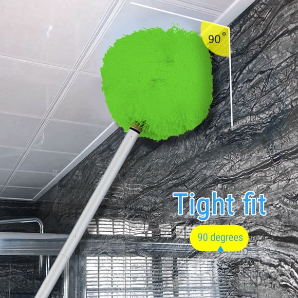 Ventilador de techo extensible de 67 pulgadas con cabeza de microfibra - Herramienta de limpieza de largo alcance para techos altos, persianas y muebles
