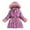 Purple, variant on lnmuld Kids Down Jacket Children's Winter Padded Padded Jacket Thickened Fashion Down Jacket Solid Color Size:4-5 Years