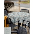 thumbnail image 5 of Outdoor Tablecloth with Umbrella Hole for Patio/Picnic/Party/Camping, Wood Grain Waterproof Table Cloth Square Cover Washable, Vintage Geometric Wooden Planks Brown Green (60"x 60"), 5 of 8