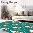 thumbnail image 2 of ODIKA 8'x10' Machine Washable Non-Slip Area Rug, Whimsical North Pole Express Bath Decoration Absorbent High Traffic Rug, Green, 608940, 2 of 7