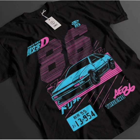 RARE Initial D Shirt Takumi Tshirt Bunta T-Shirt Ryosuke Car Drift Racing Anime Tee
