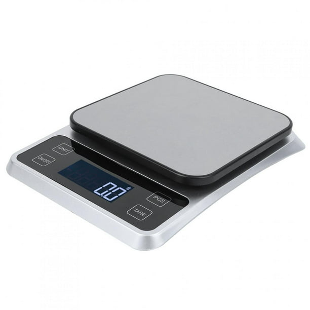 AccuChef Digital Kitchen Scale with Tempered Glass Platform, White, Model  2315, 11lb (5kg) Capacity 