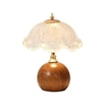 thumbnail image 3 of Vintage Scalloped Glass Shade Table Lamp Multi Color Round Base Warm Ambient Bedside Lamp for Bedroom Living Room Office Decor Holiday Housewarming Gift, 3 of 6