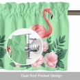 thumbnail image 6 of Flamingo Valance Curtain Pink Flower Leafs Plants Watercolors Green Window Valances Rod Pocket Short Curtains Window Treatments for Kitchen Bedroom Bathroom Laundry 56" x 16", 6 of 9