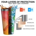 thumbnail image 3 of 16oz Tumblers Colorful Ink Pattern Stainless Steel Vacuum Insulated Double Wall Travel Tumbler Cups Mug with Lid and Straw,Cleaning Brush for Coffee,Tea, 3 of 4