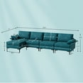 thumbnail image 4 of Costway Modern Modular L-shaped Sectional Sofa w/ Reversible Chaise & 4 USB Ports Blue, 4 of 10